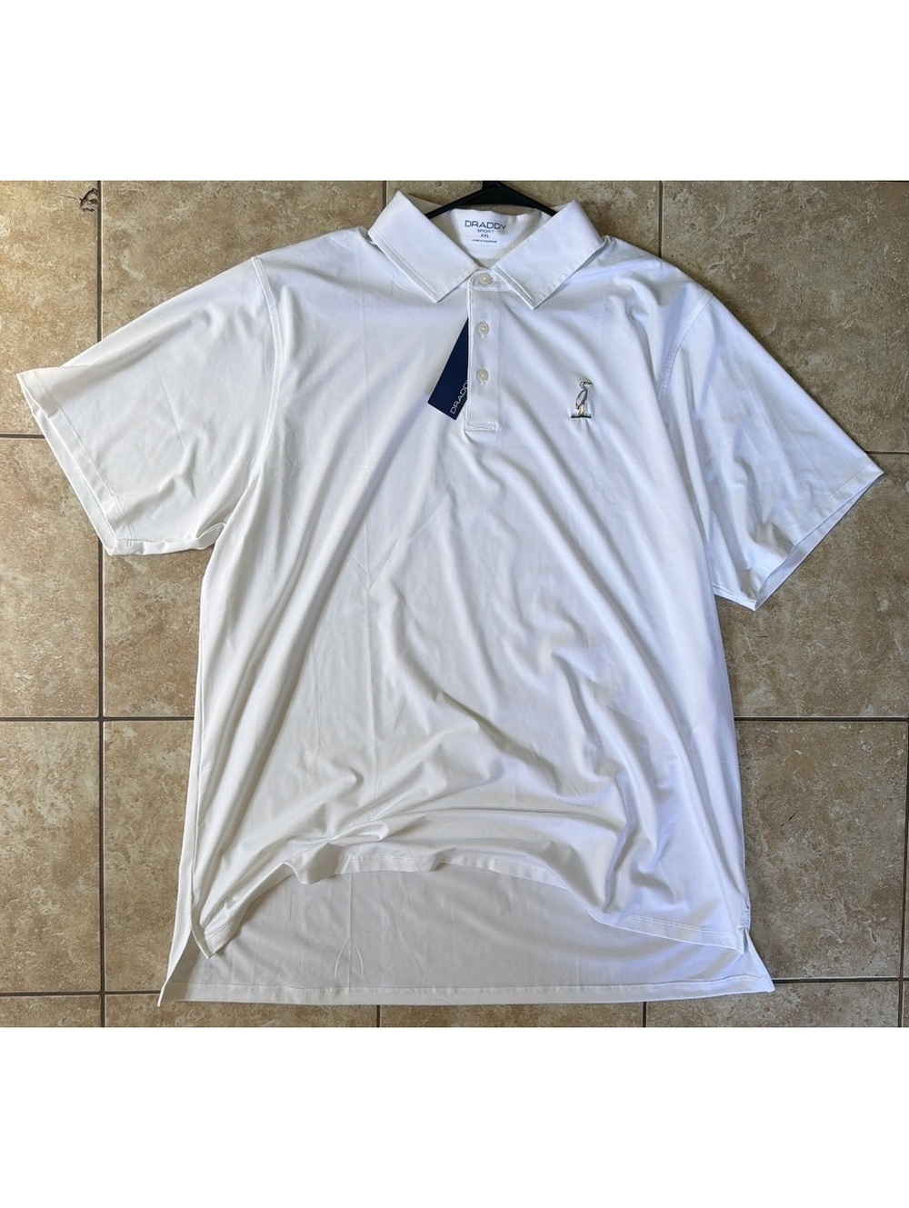2XL - Men - B. Draddy Sport White Polo (NWT)